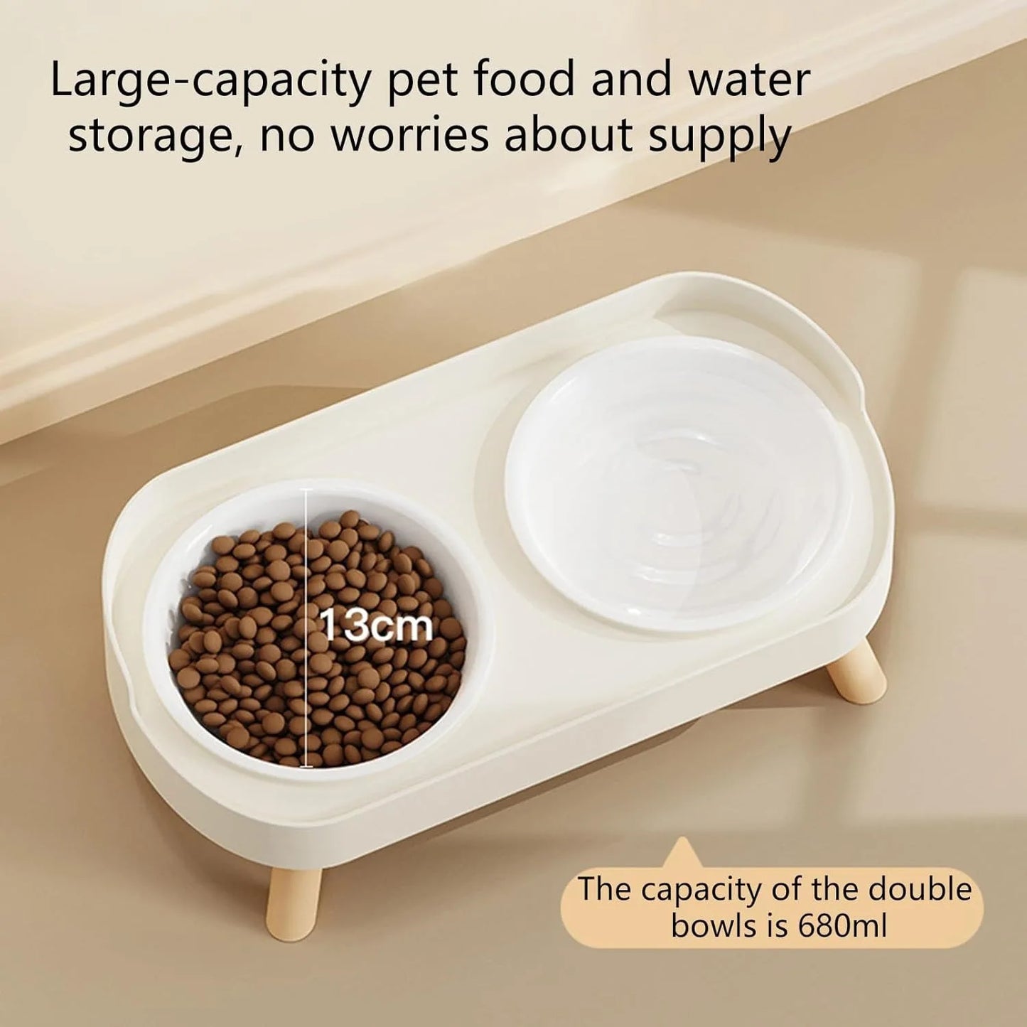 Elevated Pet Bowl Double Food And Water Set Raised Feeding Stand Splash Proof Design For Cats Dogs Puppies Easy Clean