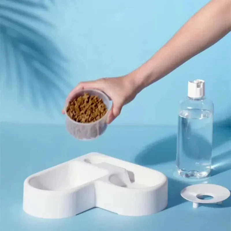 Automatic Pet Bowl for Cats & Dogs, Moisture-Proof Dual-Use Drinking & Feeding Basin, Multi-Functional Pet Feeder, 1pc