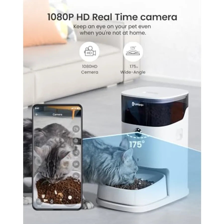 Smart Automatic Pet Feeder with Timed Dispensing and App Control for Cats and Dogs 3.5L Food Storage Capacity Handmade Ceramic