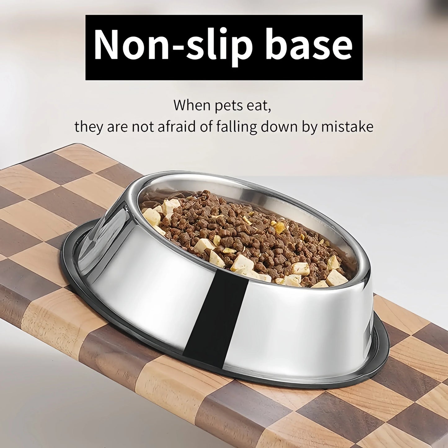Pet Dog Cat Stainless Steel Bowl Pet Feeding Bowl Cat and Dog Drinking Bowl Metal Feeder Durable Easy To Clean 6 Sizes
