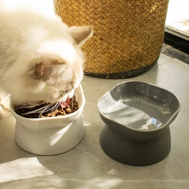 New Pet Food Bowl Cat Bowl Dog Bowl Pet Oblique Mouth High Foot Protection Cervical Vertebra Dog Dog Cat Pot Pet Products