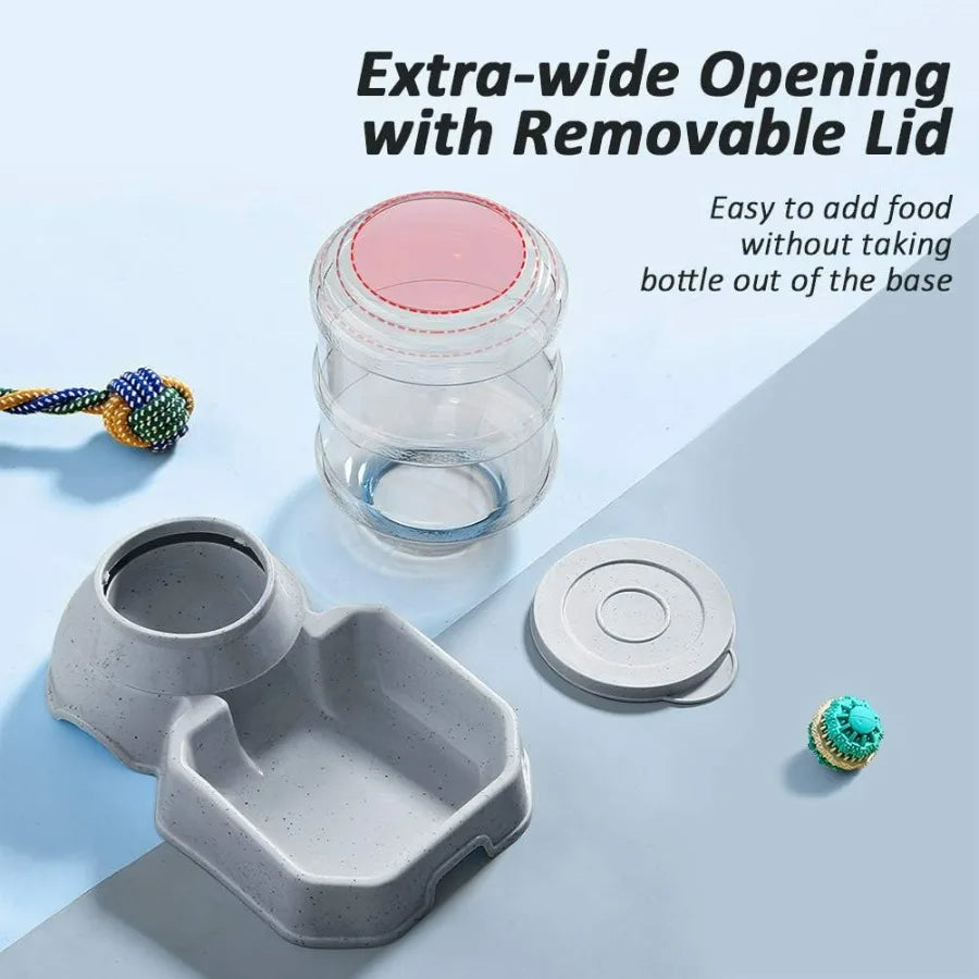 Automatic Pet Feeder and Water Food Dispenser for Dogs Cats Rabbits Bunnies with 100 BPAFree Design Gravity Refill System Easy