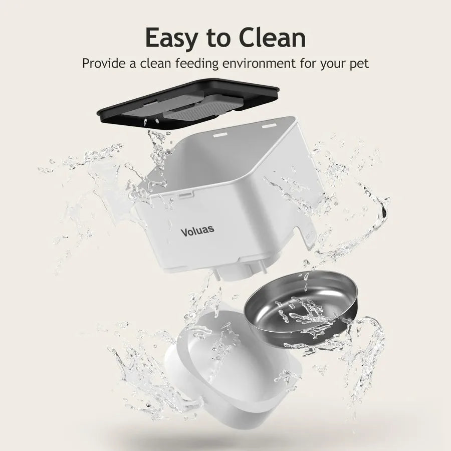 Automatic Timed Pet Feeder for Cats and Dogs with Programmable Portion Control 4 Daily Meals Schedule Dry Food Dispenser Featur