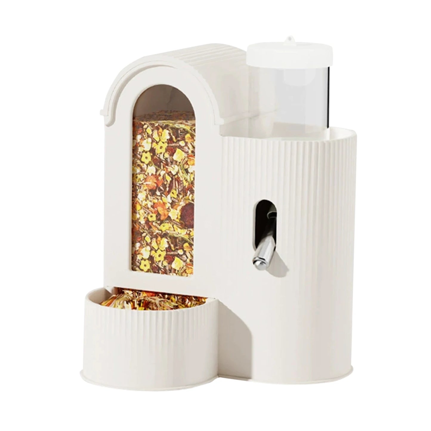 2-in-1 Automatic Bunny Feeder Leak-Resistant Hamster Feeder And Waterer Food Water Dispenser for Hamster Guinea Pig Cage Bedroom