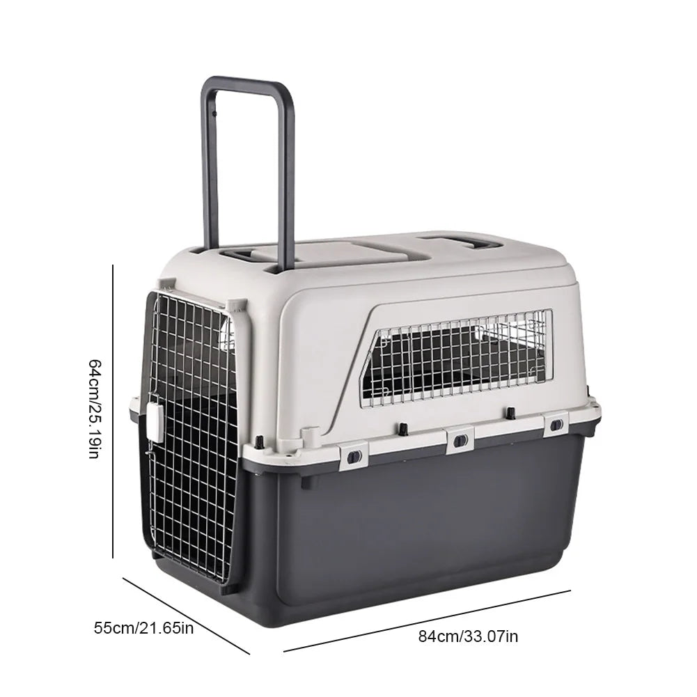 Pet Carrier Airline-Friendly Pet Trolley Case Portable Dog Cat Cage Big Dogs Crates Travel Kennel Airline Wire Door Pets Air Box