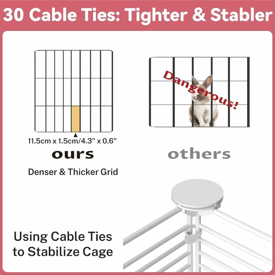 Spacious Indoor Guinea Pig Cages on Wheels with 3 Tier Design and CC Structure Includes Top Cover and Removable Tray for Easy C