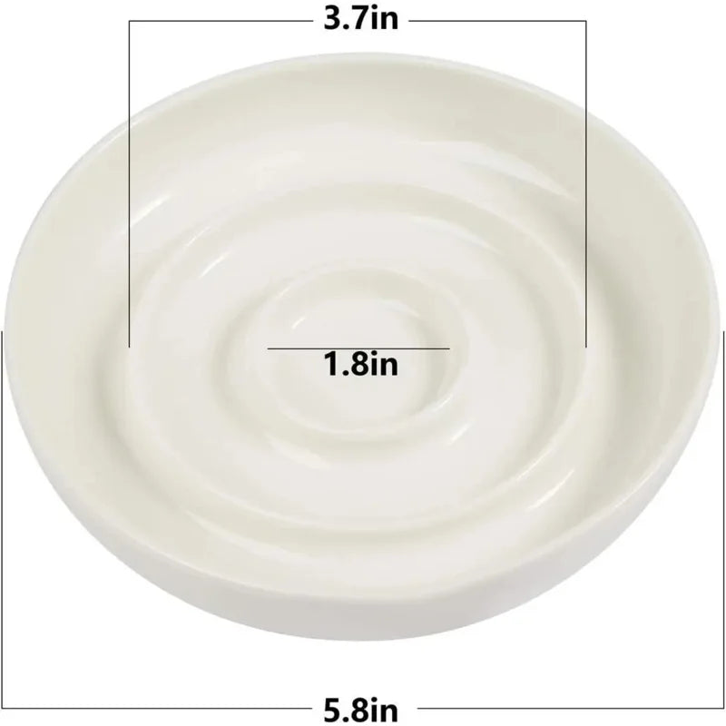 Slow Feeder Bowl,Ceramic Feed Bowls Heavy and Shallow Wisker Stress-Free Pets Dish Kittens Small Wet Food,