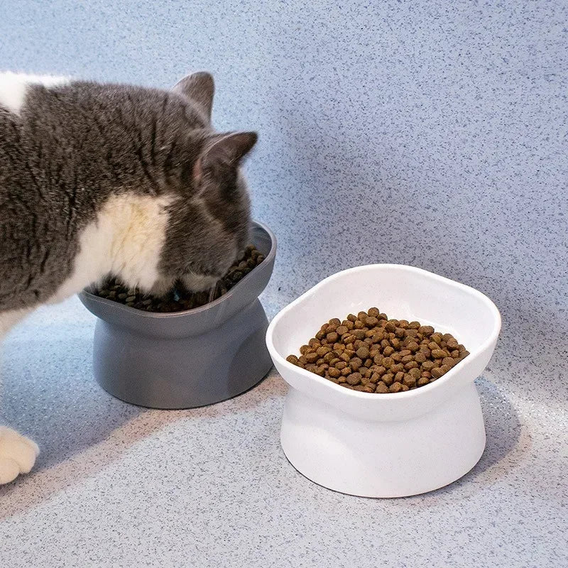 New Pet Food Bowl Cat Bowl Dog Bowl Pet Oblique Mouth High Foot Protection Cervical Vertebra Dog Dog Cat Pot Pet Products