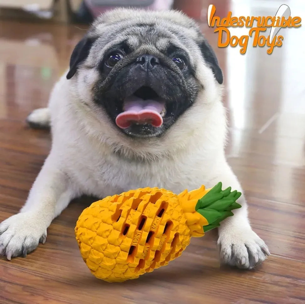 Pineapple Dog Chew Toy for Aggressive Chewers Durable Treat Dispensing Puppy Teething Toys Cleaning Teeth Interactive Dog Toys