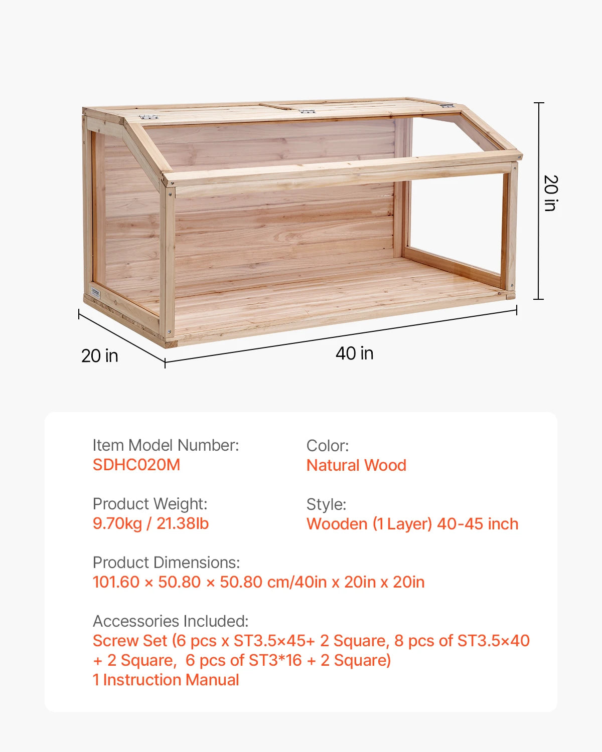 SucceBuy Wooden Hamster Cage 270° Viewing Hamster Habitat Hamster Cage with Openable Top Ventilated Animal Cage for Gerbils Mice
