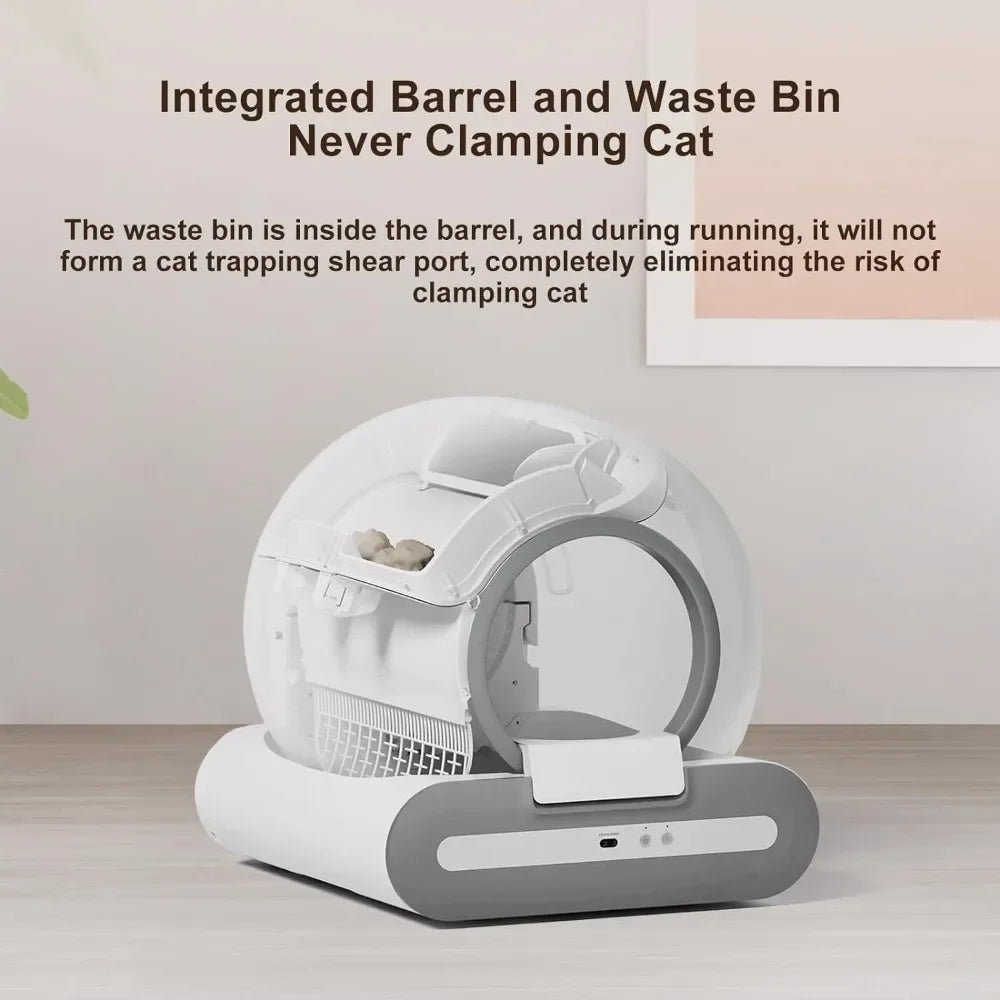 Self Cleaning Cat Litter Box, 65L Automatic with APP Control, Electric Self-Scooping & Dual Safety for Multi-Cats