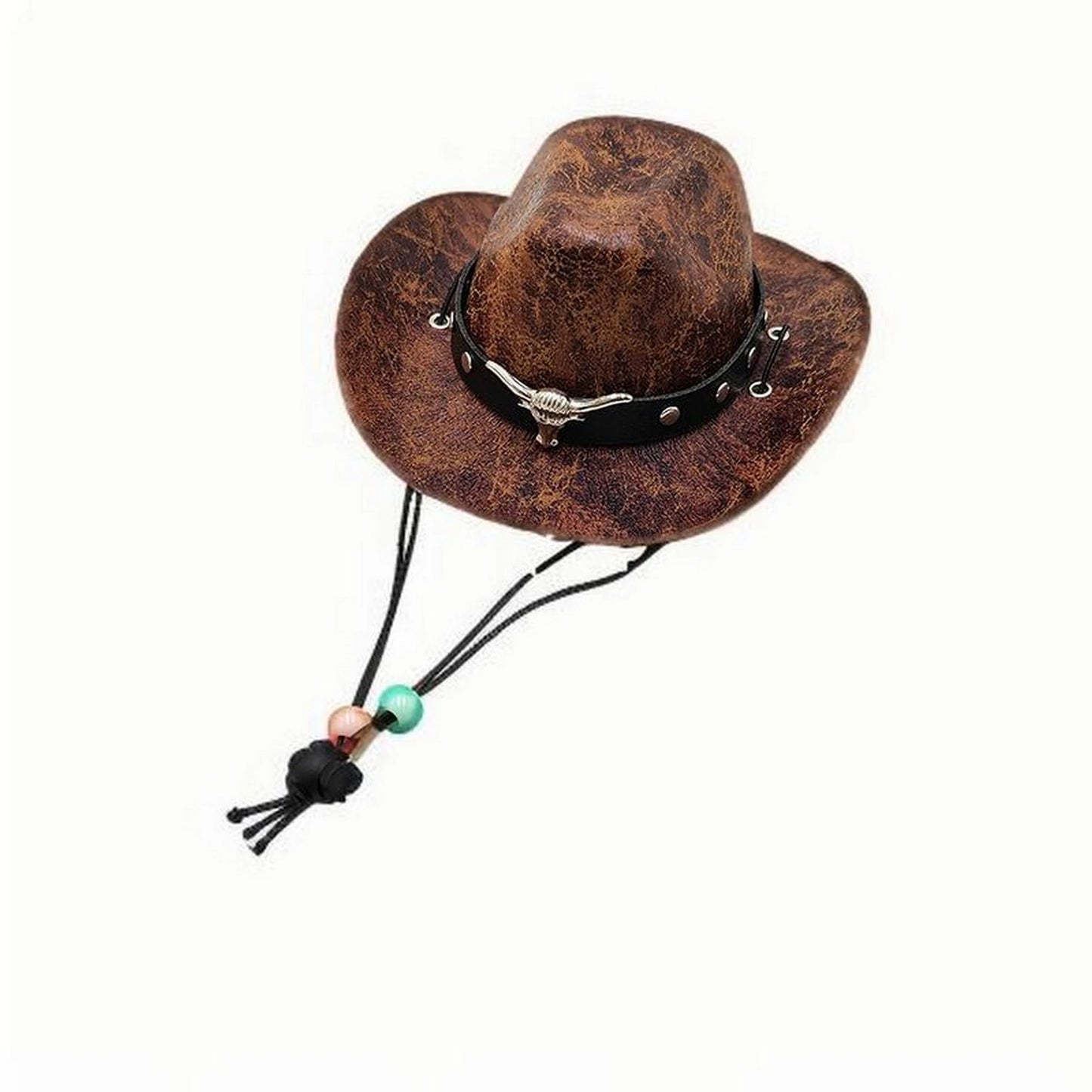 Pet Cowboy Hat with Bandana Set Adjustable Western Style Costume for Small Medium Large Dogs Cats Halloween Party Dress Up