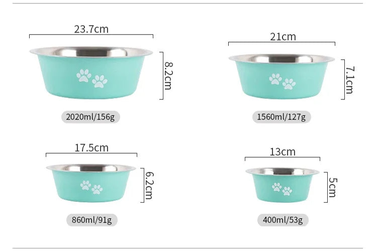 Cute Dog Bowls for Medium Large Dogs Feeding Bowls Water Bowls Stainless Steel Small Dog Food Bowl Elevated Raised Pet Feeders