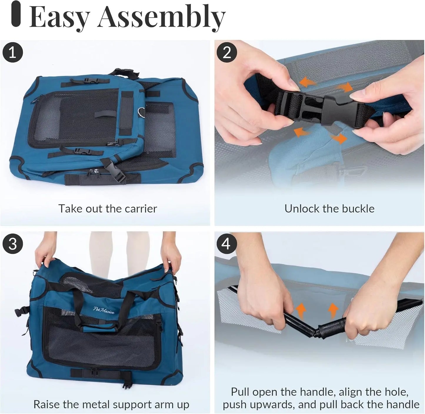 Extra Large Collapsible Cat Carrier for 2 Cats, Soft-Sided Pet Crate Travel Bag 24x16.5x16.5 Inches