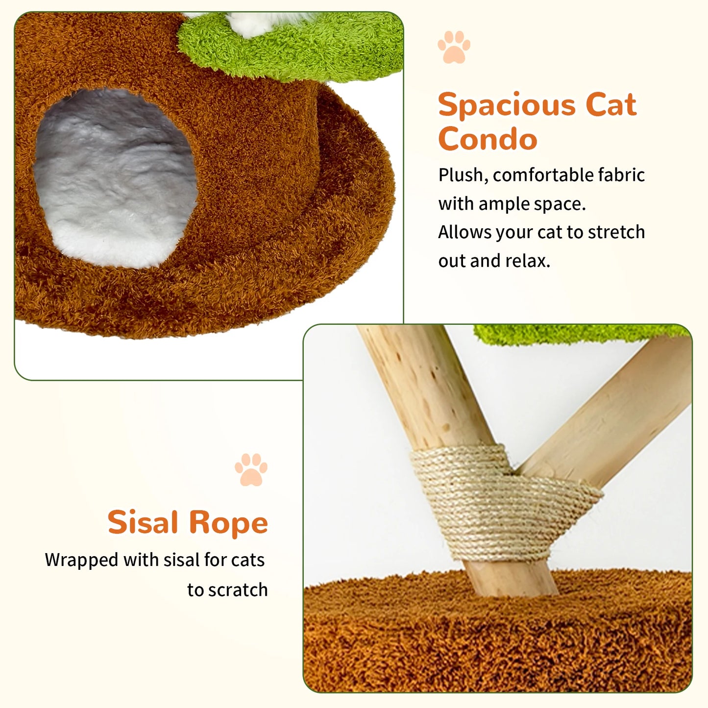 58.2” Tall Cat Tree for Indoor Cats, Large Cat Tower with Luxury Cat Condo, Cat Tree Tower with Soft Cushion, Scratching Board