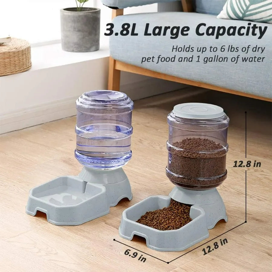 Automatic Pet Feeder and Water Food Dispenser for Dogs Cats Rabbits Bunnies with 100 BPAFree Design Gravity Refill System Easy