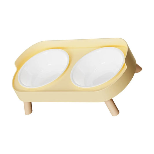 Elevated Pet Bowl Double Food And Water Set Raised Feeding Stand Splash Proof Design For Cats Dogs Puppies Easy Clean