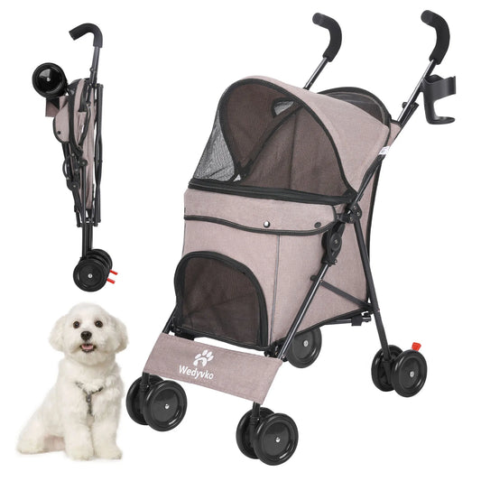 Pet Dog Stroller 4 Wheels Puppy Stroller Rotate with Brakes Storage for Dogs Cats Travel Pet Suplies Outdoor 애완견 유모차