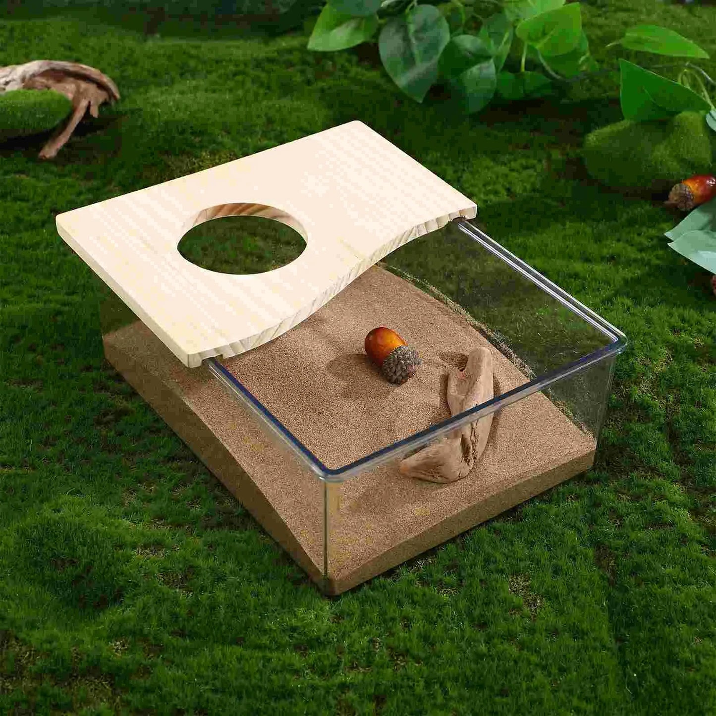 1pc Transparent Hamster Sand Bath Container Acrylic Chinchilla Dust Bath Box Easy Clean Stable Lightweight Pet Sandbox Container