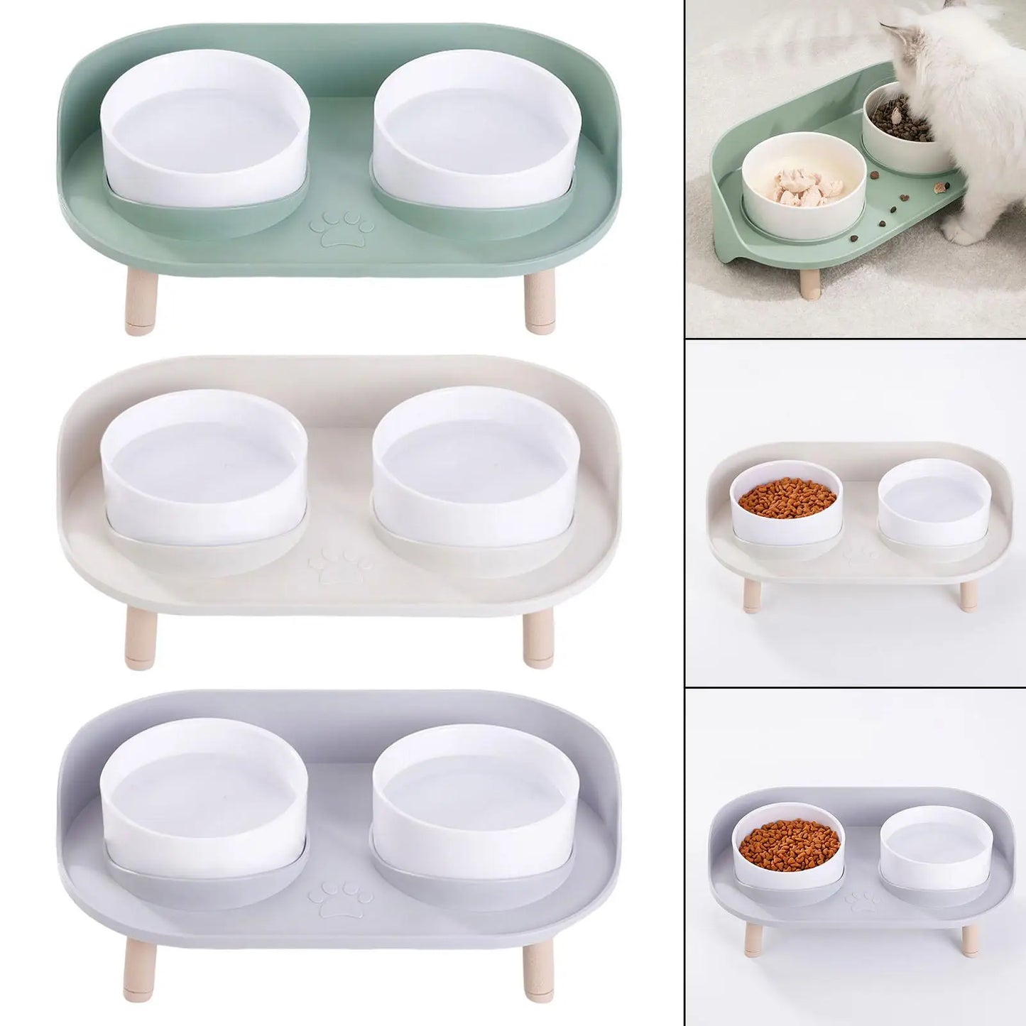 Dog Bowl Stand Cat and Dog Feeding Supplies 2 Modes Height Kitten Food Bowl