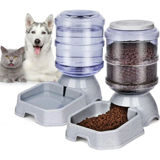 Automatic Pet Feeder and Water Food Dispenser for Dogs Cats Rabbits Bunnies with 100 BPAFree Design Gravity Refill System Easy
