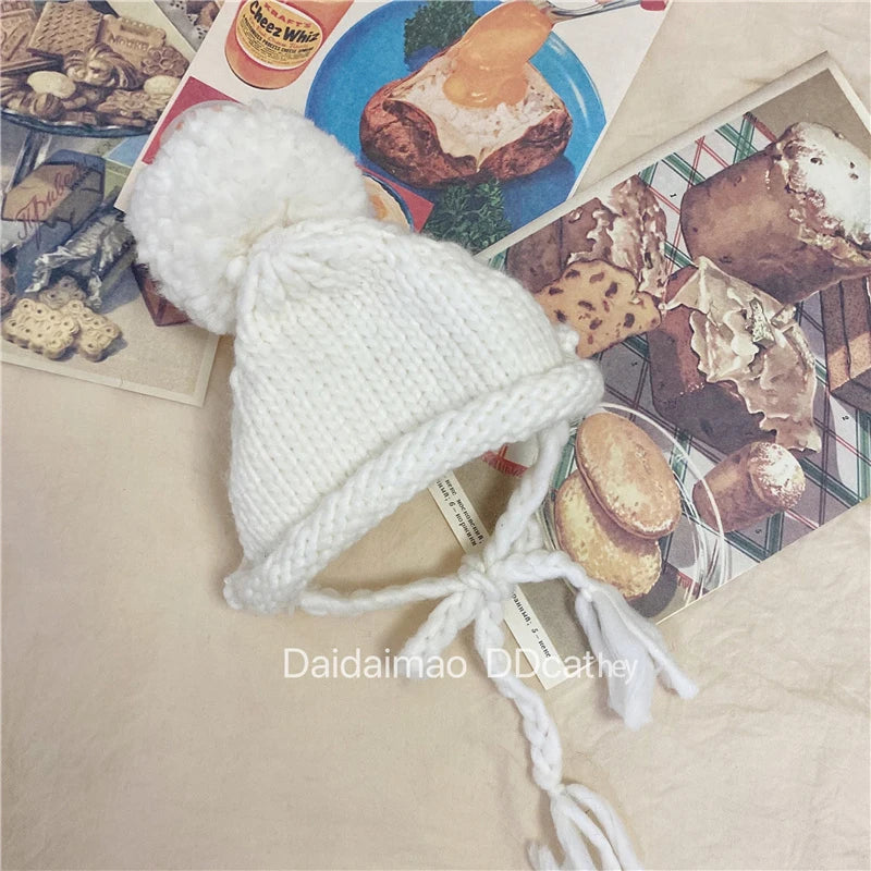 Pet Knitted Hat Dog Cute Fur Ball Head Cover Cat Accessories Suitable for Small and Medium Dogs and Cats