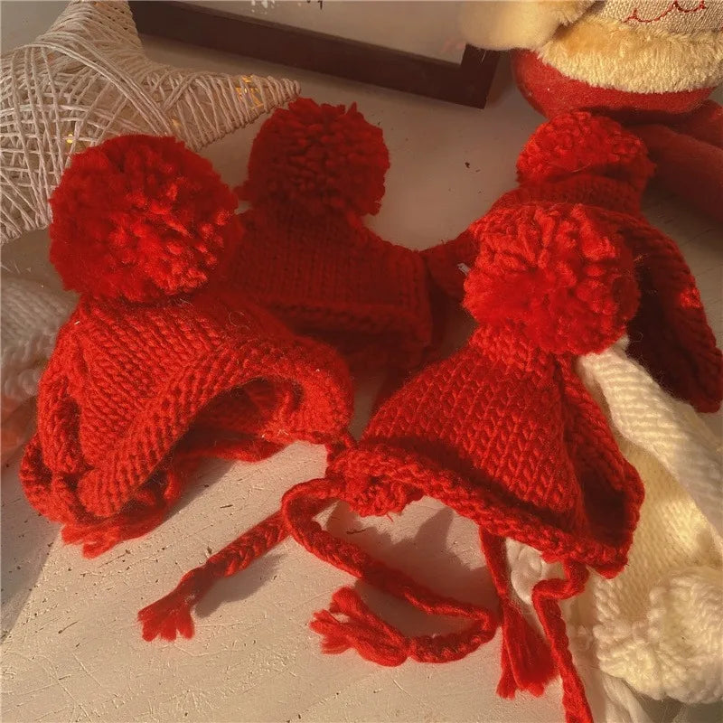 Pet Knitted Hat Dog Cute Fur Ball Head Cover Cat Accessories Suitable for Small and Medium Dogs and Cats