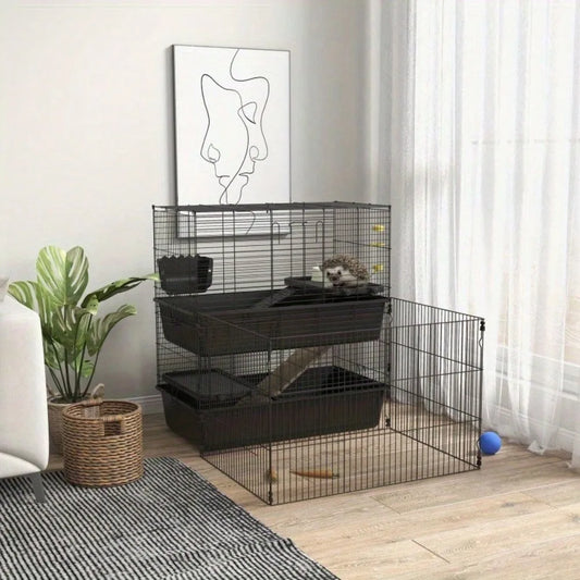 Small Animal Cage with Playpen for Guinea Pig Hedgehog Bunny