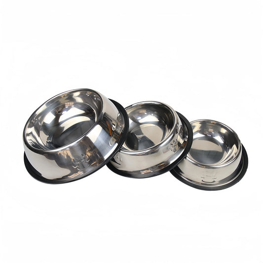 Pet Dog Cat Stainless Steel Bowl Pet Feeding Bowl Cat and Dog Drinking Bowl Metal Feeder Durable Easy To Clean 6 Sizes