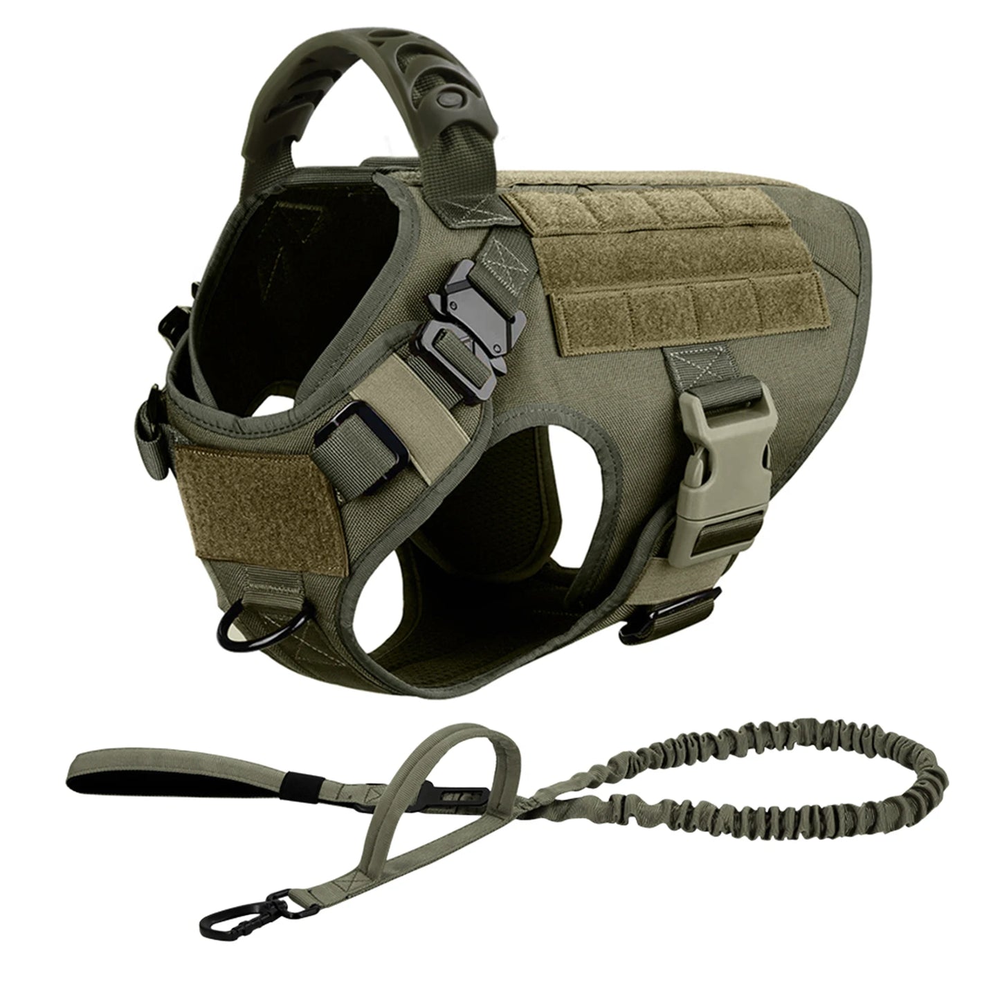 Tactical Dog Harness Leash Set for Large Dogs Military Harnesses for Training Walking Hunting Pet Vest Handle No Pull Malinois