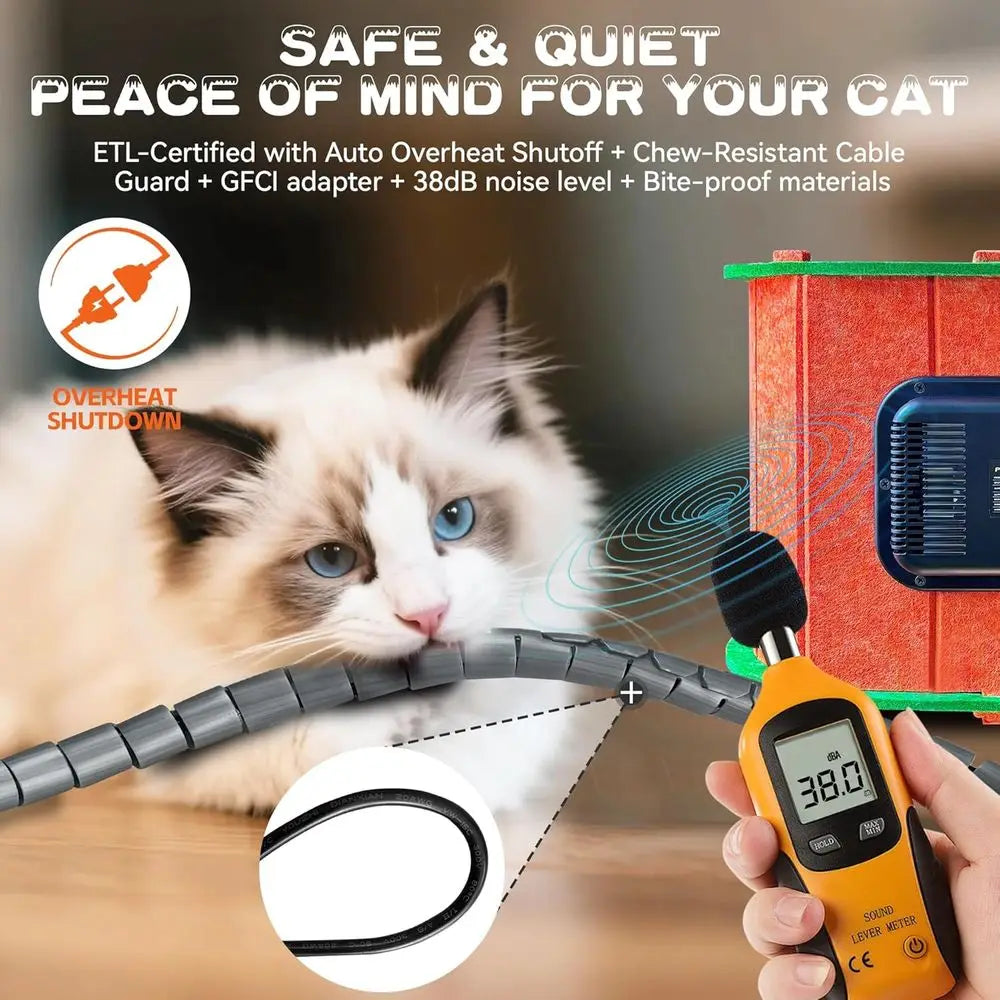 Air Conditioned Cat House - 4-Season Thermo-Electric Pet Shelter with Cozy Warm & Cool es or Small Dogs and Cats Up to 15lbs, En