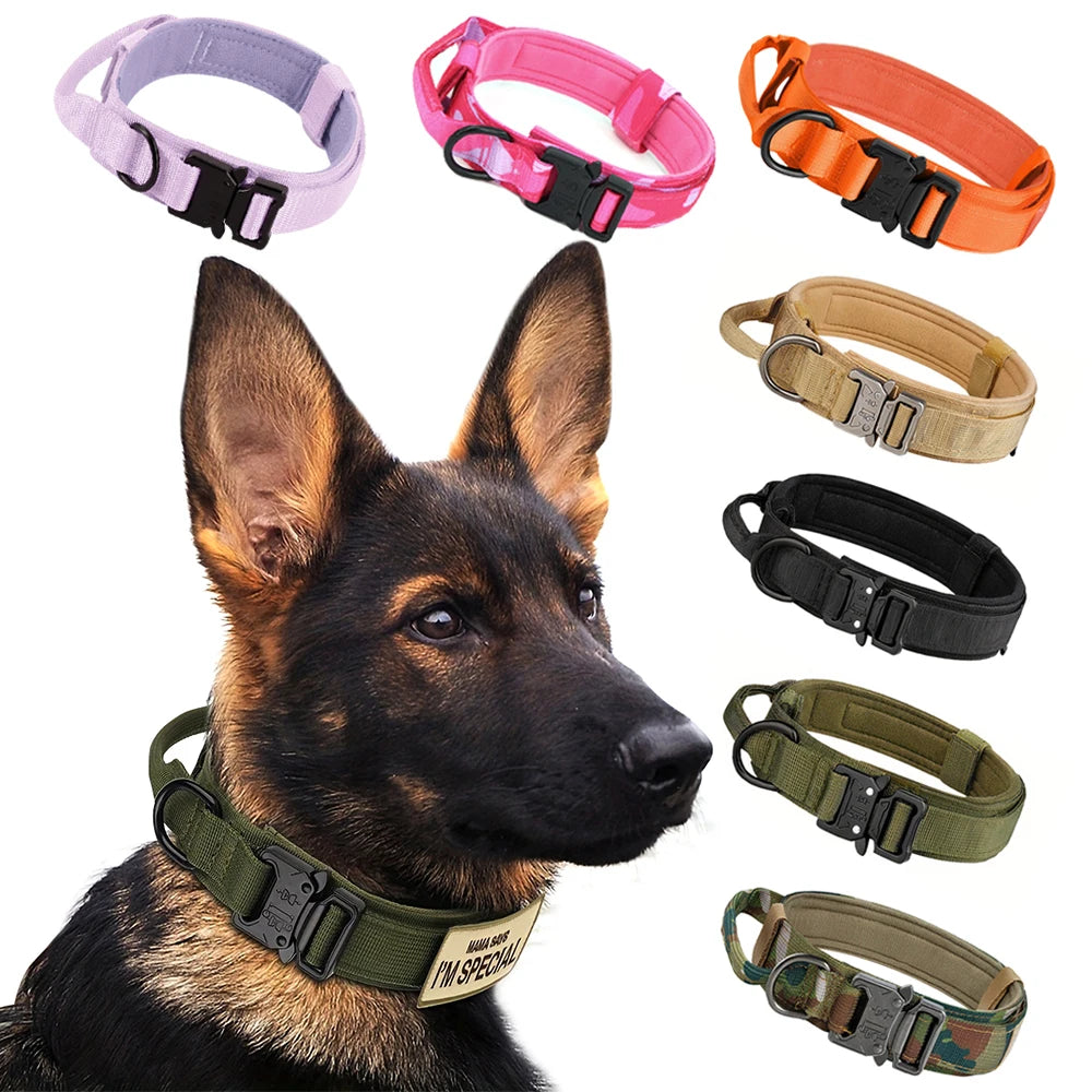 Dog Training Collar Adjustable Tactical Dog Collar And Leash Set Control Handle Pet Lead Collar For Small Big Dogs