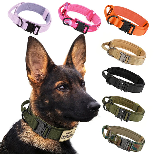 Dog Training Collar Adjustable Tactical Dog Collar And Leash Set Control Handle Pet Lead Collar For Small Big Dogs