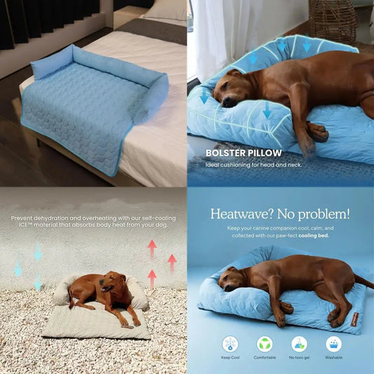 chill-relief dog cooling mattress: durable, washable pad for cooler, comfortable canine rest