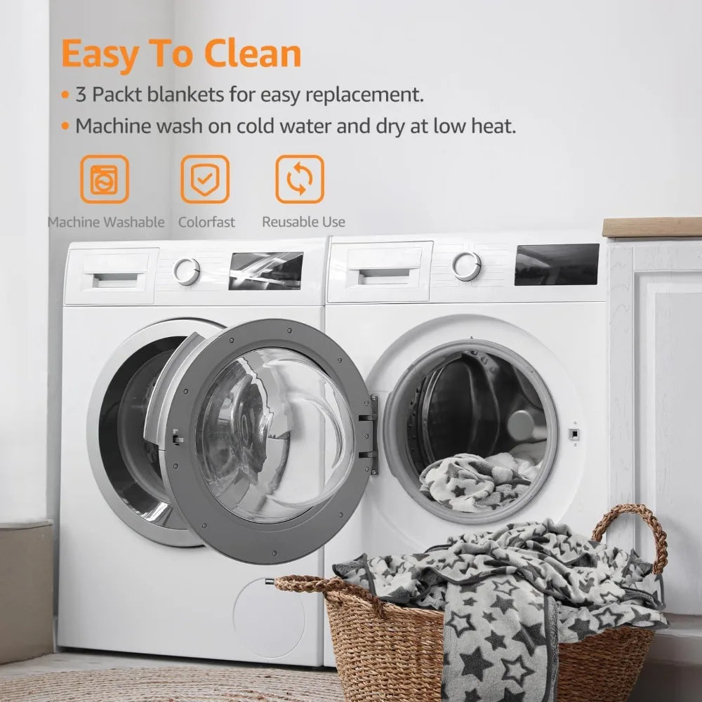 3PCS Warm Soft Pet Blanket Set - Waterproof, Reversible Sherpa Fleece for Large Medium Small Pets, Indoor/Outdoor Use