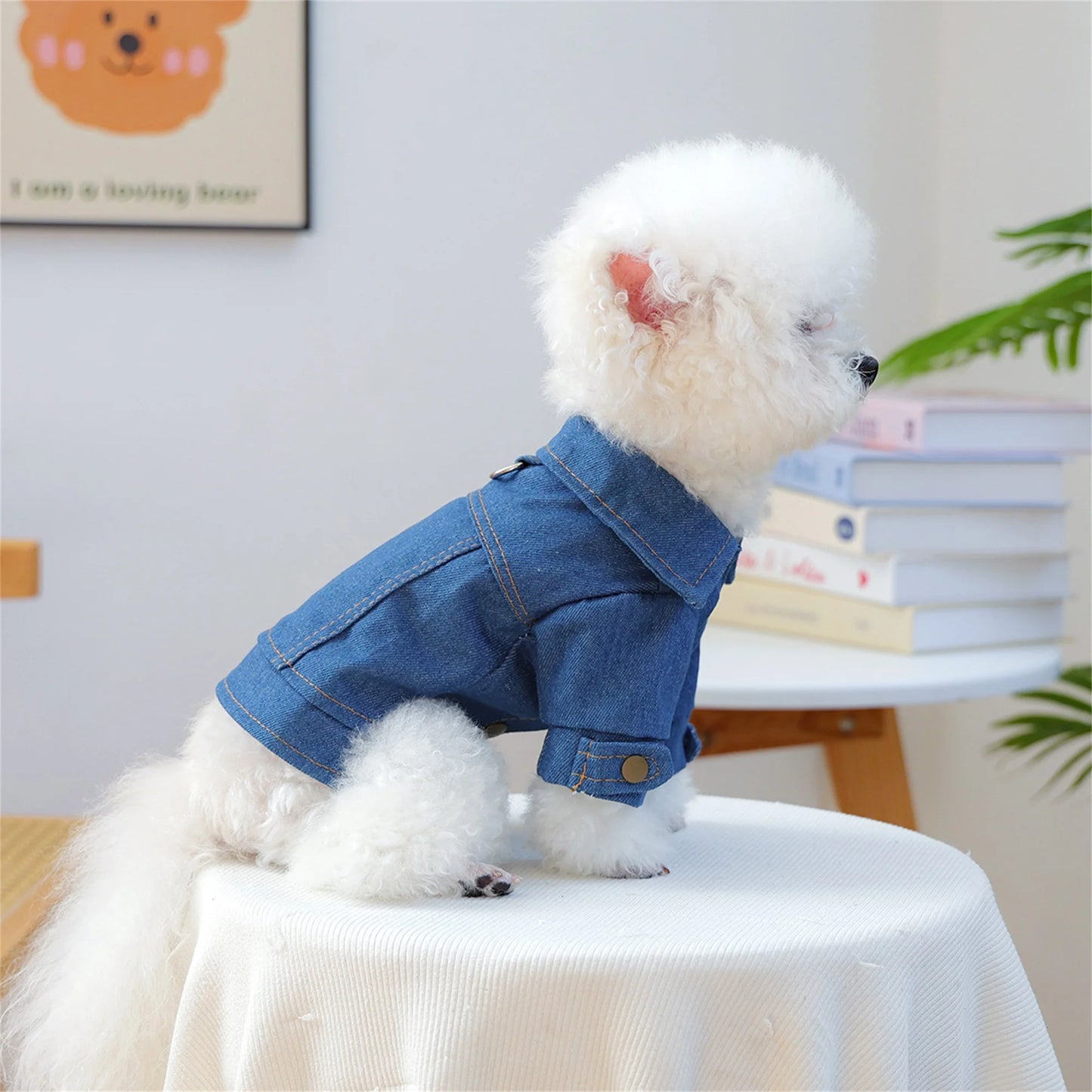 Pet Denim Vest Vintage Style Jean Jacket Coat Shirt for Dogs Spring Summer Fall Festival Party Daily Wear