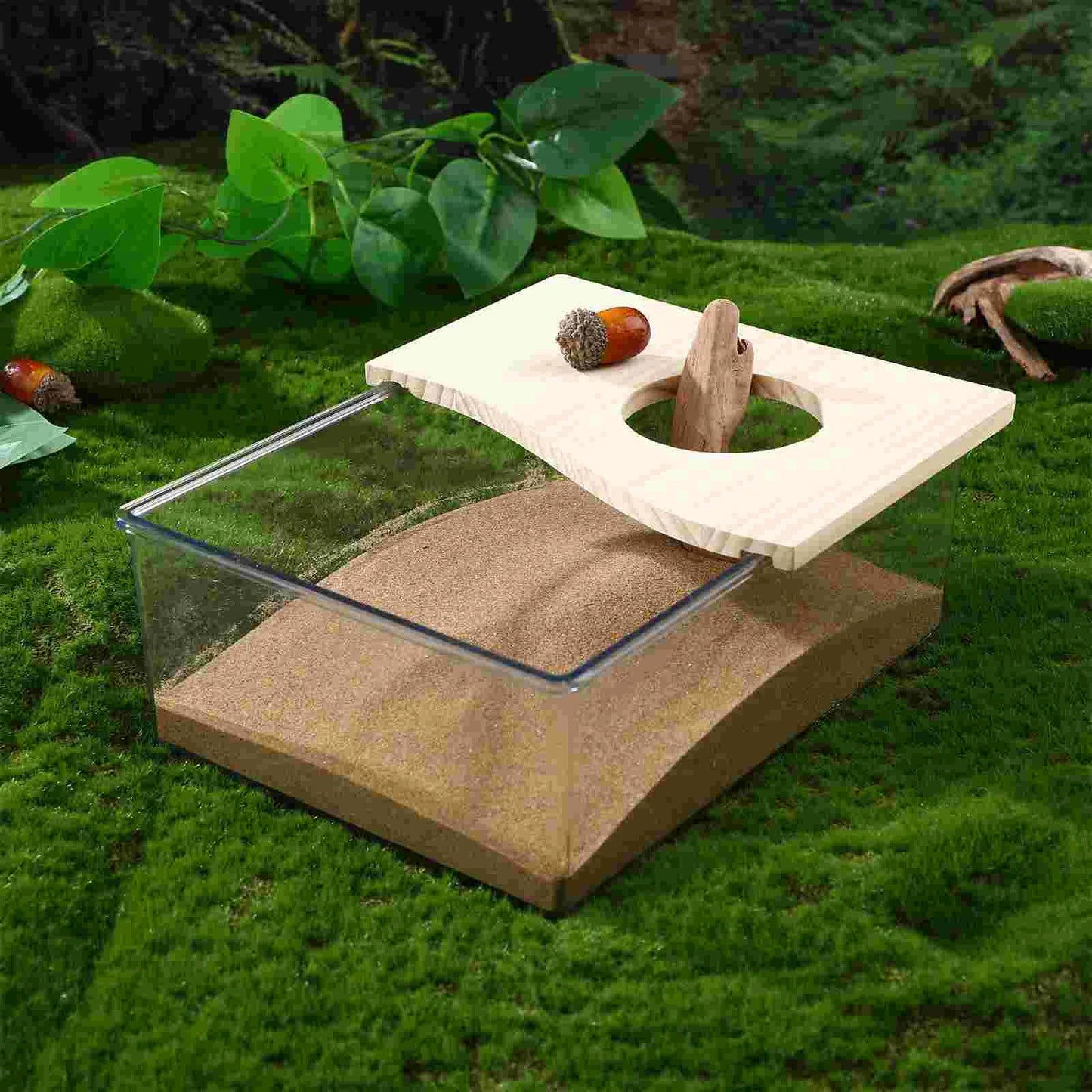 1pc Transparent Hamster Sand Bath Container Acrylic Chinchilla Dust Bath Box Easy Clean Stable Lightweight Pet Sandbox Container