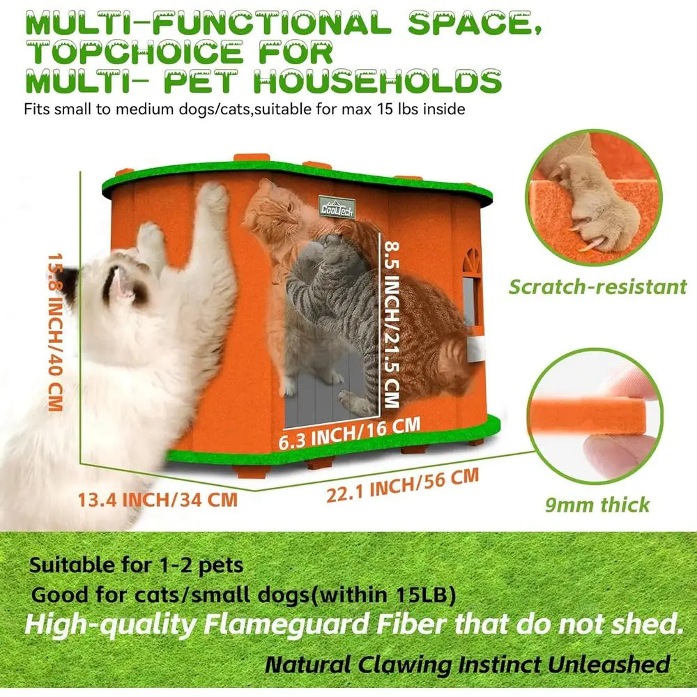 Air Conditioned Cat House - 4-Season Thermo-Electric Pet Shelter with Cozy Warm & Cool es or Small Dogs and Cats Up to 15lbs, En