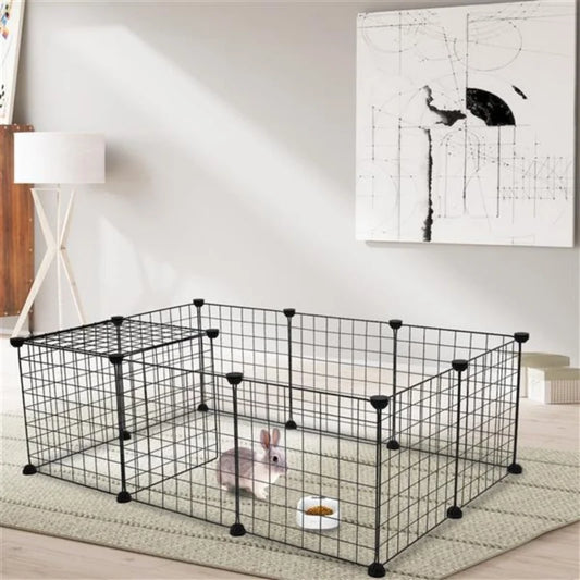 Pet Playpen, Small Animal Cage Indoor Portable Metal Wire Yard Fence for Small Animals, Guinea Pigs, Rabbits Kennel Crate Fence