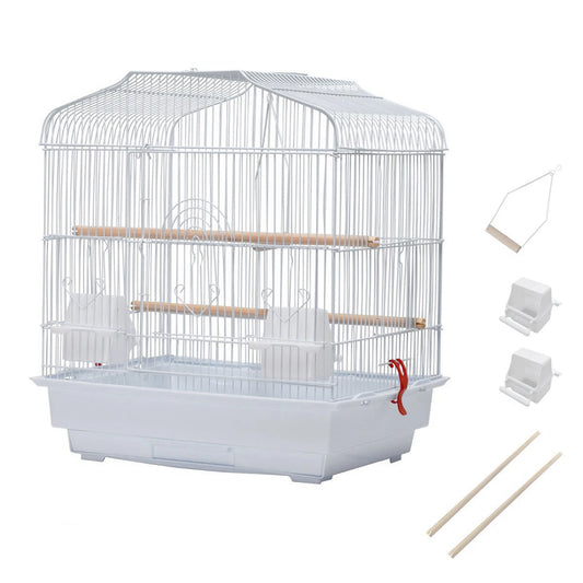 Travel Bird Cage Bird Travel Carrier Cage With Handle Standing Pole Food Container Swing For Cockatiels Small Parrots Canaries
