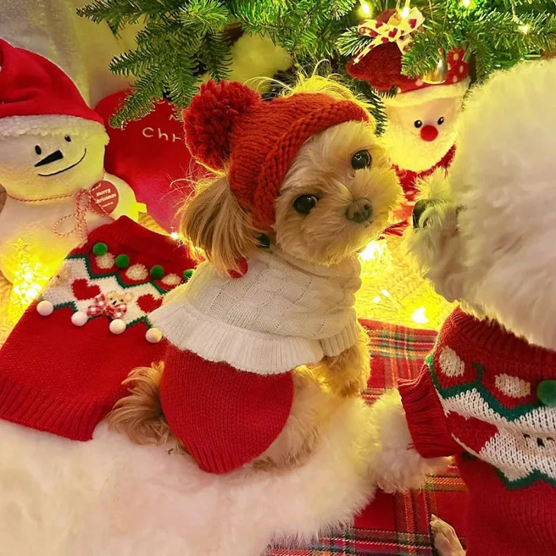 Pet Knitted Hat Dog Cute Fur Ball Head Cover Cat Accessories Suitable for Small and Medium Dogs and Cats