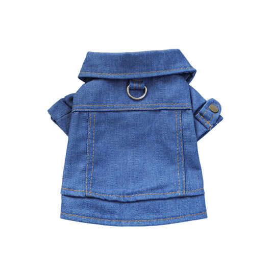 Pet Denim Vest Vintage Style Jean Jacket Coat Shirt for Dogs Spring Summer Fall Festival Party Daily Wear