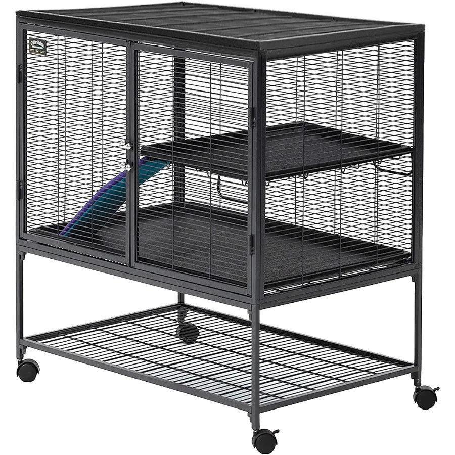 Deluxe Critter Nation Single Unit Small Animal Cage Assembled Cage for Pet Rodents and Small Pets 91.44 L x 60.96 W x 62.23 H C