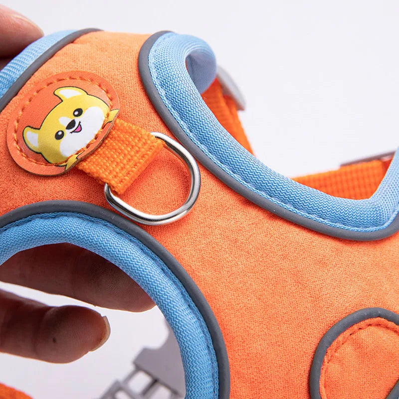 Pet Dog Harness and Leash Set Adjustable Flannel Chest Harness Reflective Breathable For Small Dogs Teddy Chihuahua Pet Supplies