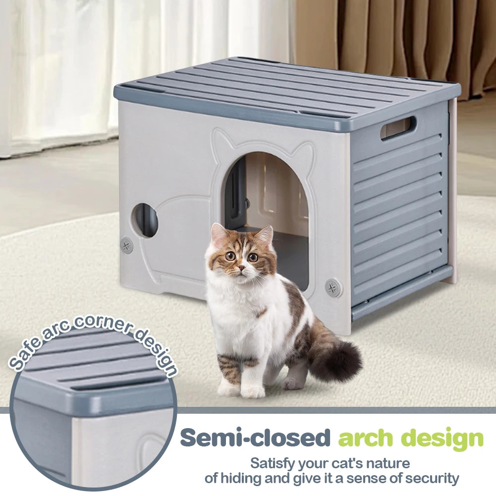 Stray Cat House Outdoor Rainproof Shelter Winter Warm Cozy Pet Cave Sleeping Beds Foldable Washable for Small Pets Supplies