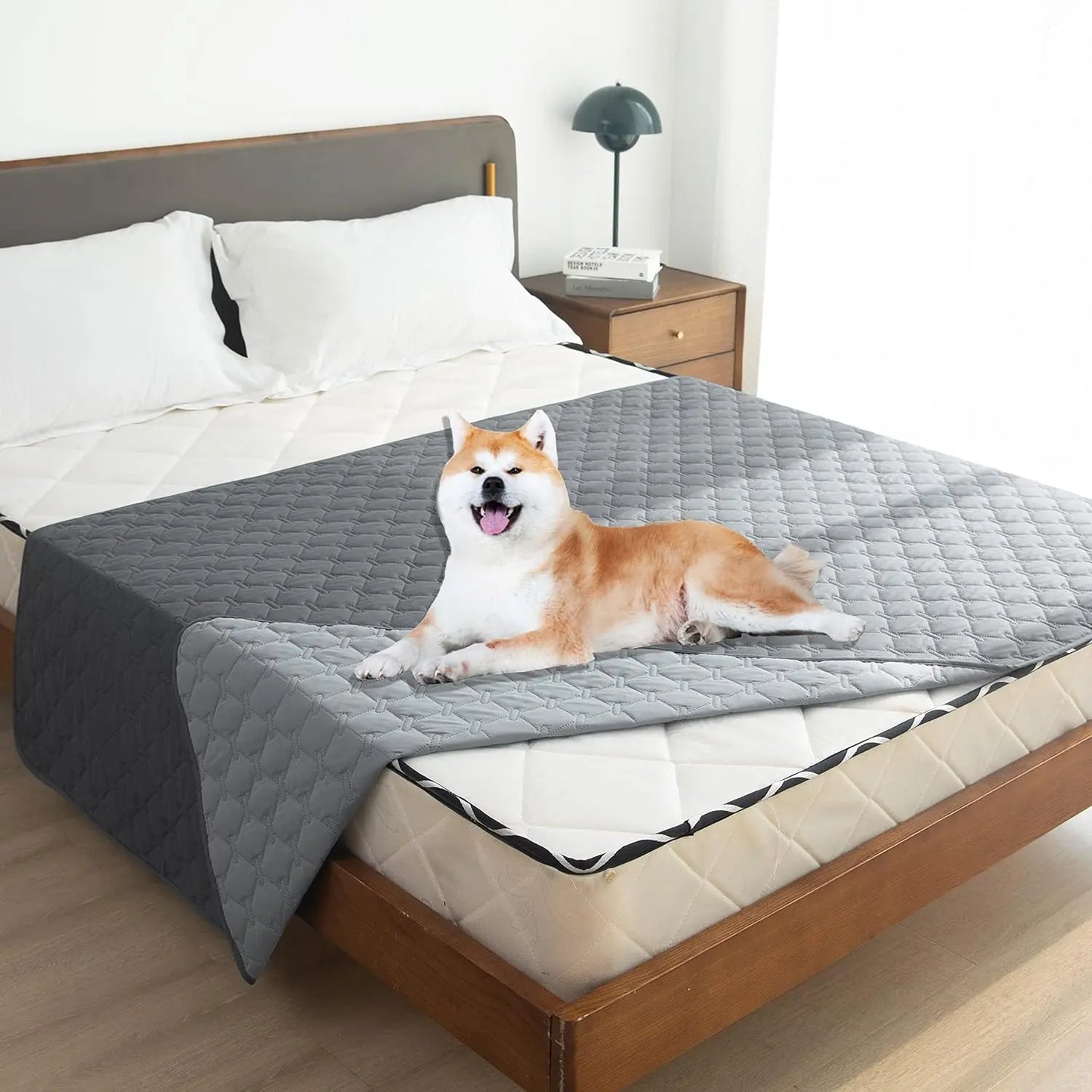 Reversible Waterproof Pet Blanket for Dogs and Cats, Protects Furniture, Indoor/Outdoor Use, Dark/Light Grey