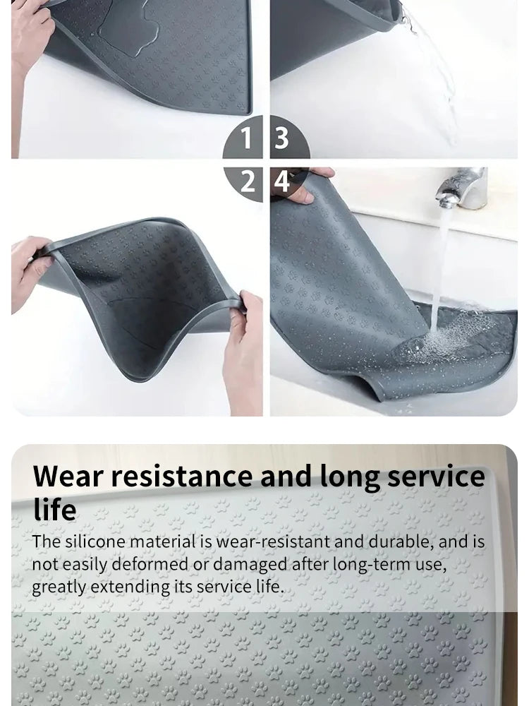 Pet Placemat Nonspill Easy to Clean Foldable Cat and Dog Feeding Mat Silicone Non-slip Waterproof Pet Mat