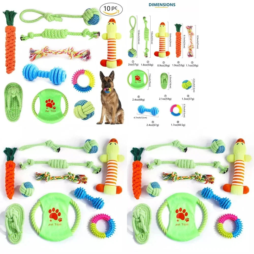 Dog Chew Toys for Aggressive Puppies Durable Teeth Rope Snack Puzzle Fun Interactive Training Treats 10 Pack Best Selling Pet