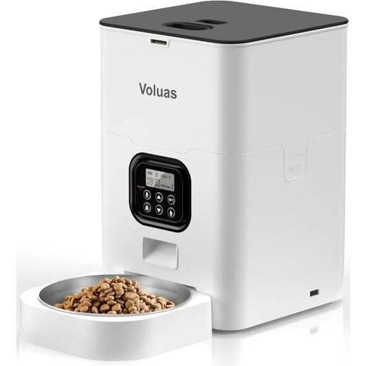 Automatic Timed Pet Feeder for Cats and Dogs with Programmable Portion Control 4 Daily Meals Schedule Dry Food Dispenser Featur