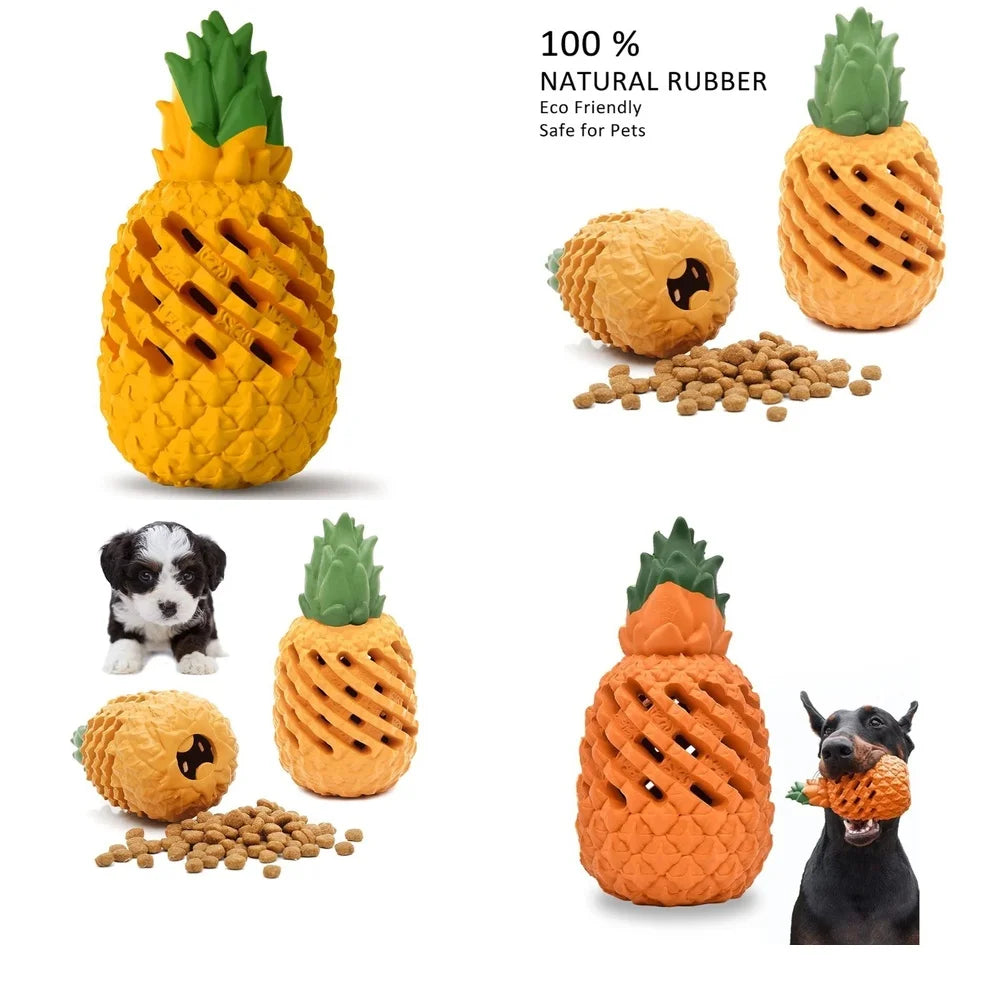 Pineapple Dog Chew Toy for Aggressive Chewers Durable Treat Dispensing Puppy Teething Toys Cleaning Teeth Interactive Dog Toys